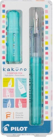 Pilot Kakuno Fountain Pen, Fine - Clear Aqua - The Merri Artist - merriartist.com
