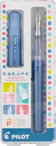 Pilot Kakuno Fountain Pen, Fine - Clear Blue - The Merri Artist - merriartist.com