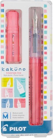 Pilot Kakuno Fountain Pen, Medium - Clear Coral - The Merri Artist - merriartist.com