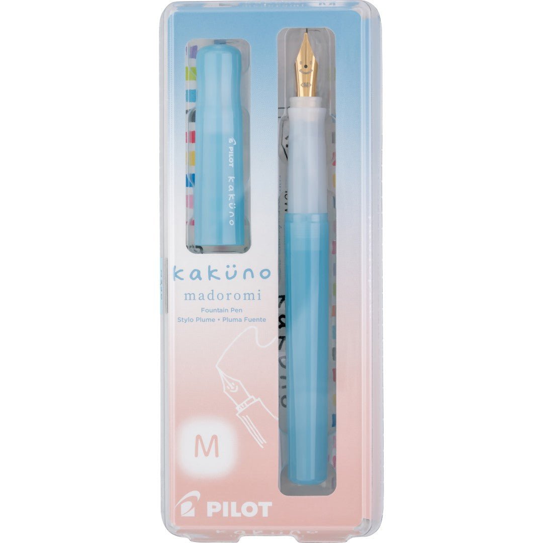 Pilot Kakuno MADOROMI Fountain Pen, Medium - Light Blue with Gold Nib - The Merri Artist - merriartist.com
