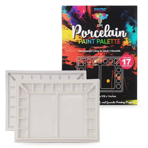 Pintar 17 - Well Ceramic Watercolor Paint Palette Tray 13"x9.8" - The Merri Artist - merriartist.com