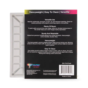 Pintar 17 - Well Ceramic Watercolor Paint Palette Tray 13"x9.8" - The Merri Artist - merriartist.com