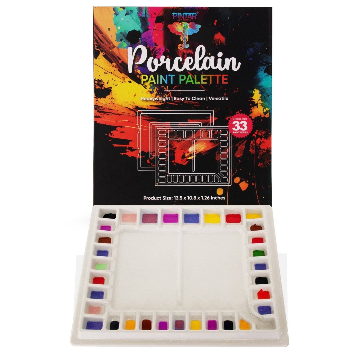 Pintar Art Supply - Pintar 33 - Well Ceramic Palette for All Water - Based Paints - The Merri Artist - merriartist.com