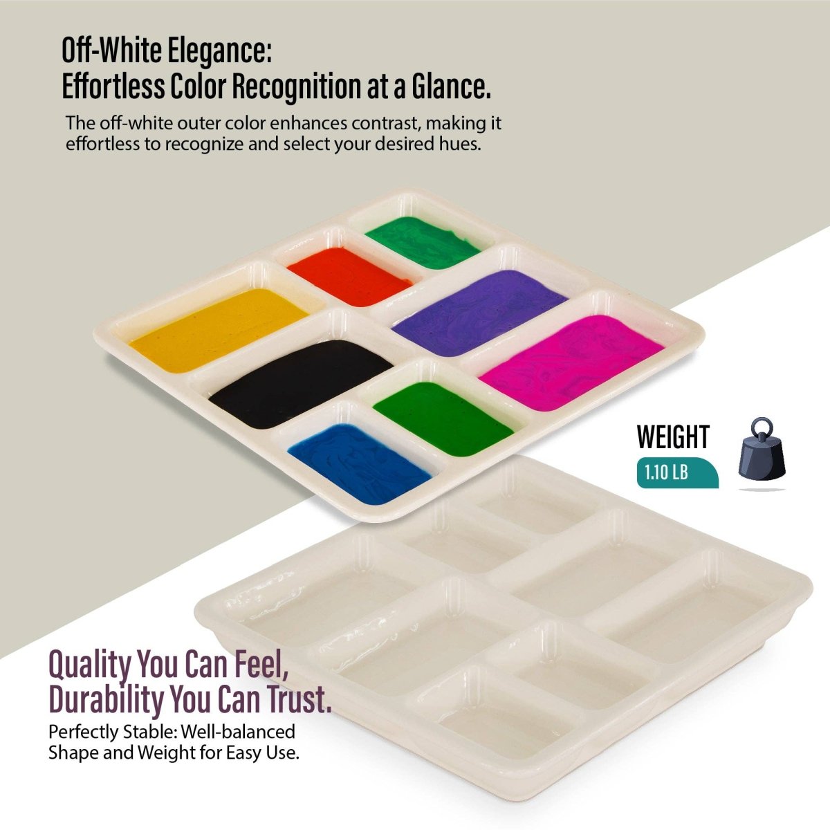 Pintar Art Supply - Pintar 8 - Well Ceramic Palette for All Water - Based Paints - The Merri Artist - merriartist.com