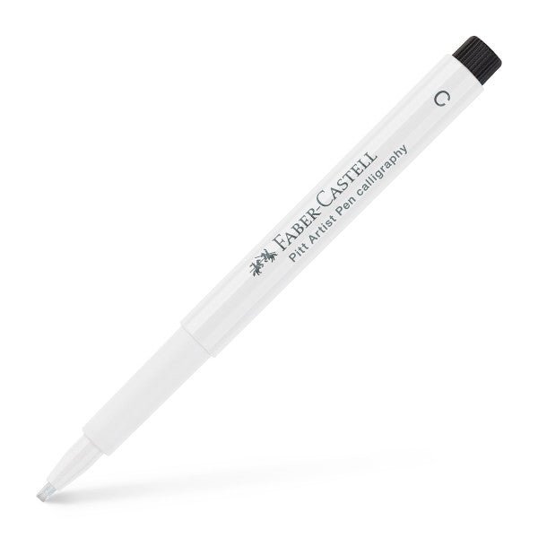 Pitt Artist Pen Calligraphy Pen, 2.5mm chisel tip - White - The Merri Artist - merriartist.com