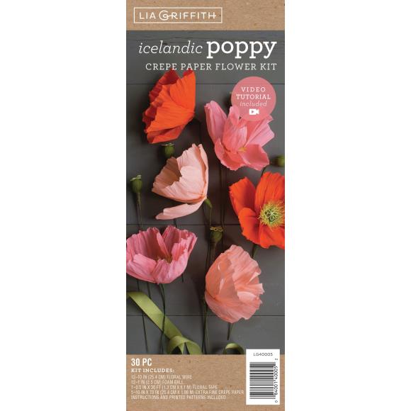 Poppies - Lia Griffith Flower Crepe Kit - The Merri Artist - merriartist.com