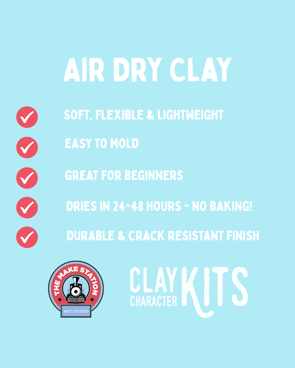 Poppy the Penguin DIY Air Dry Clay Kit - The Merri Artist - merriartist.com