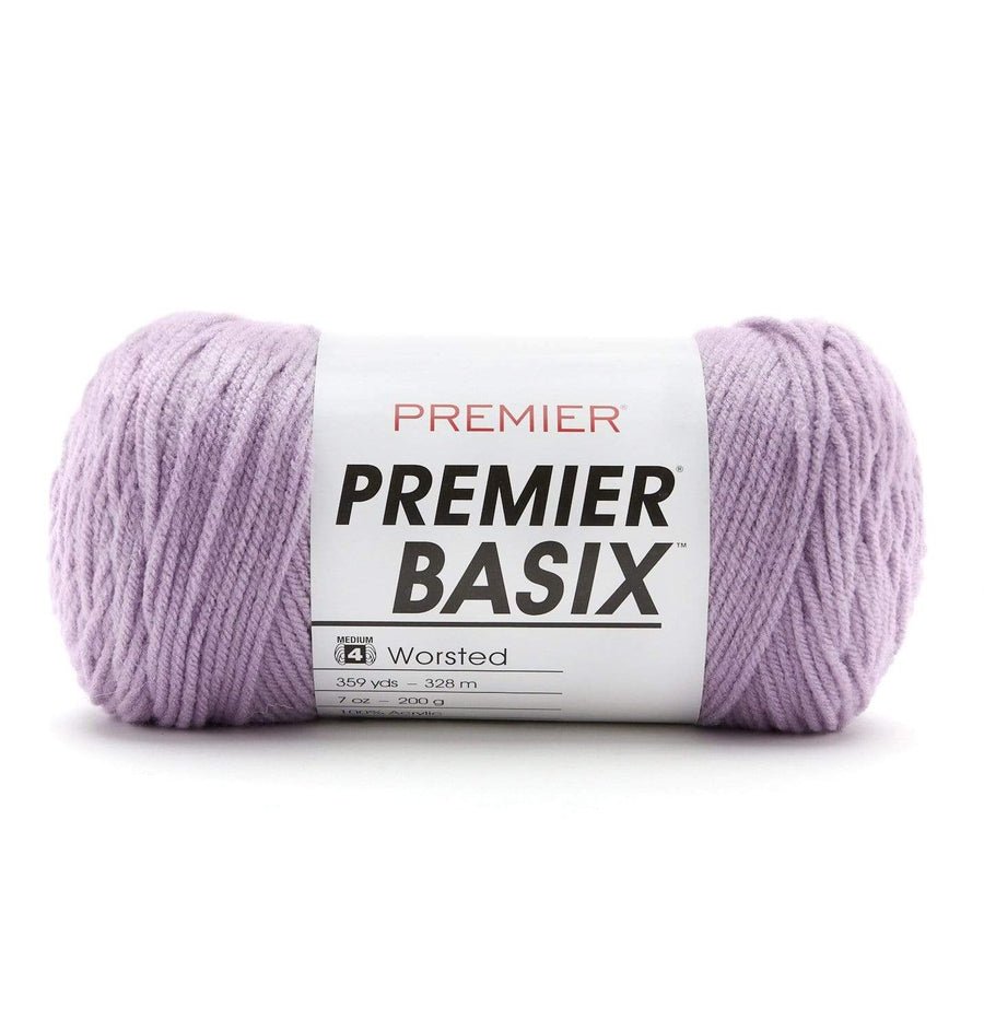 Premier Yarns Basix Worsted Solids - 100% Acrylic - 4 Medium Weight, 359 Yards - 1115 - 52 Thistle - The Merri Artist - merriartist.com