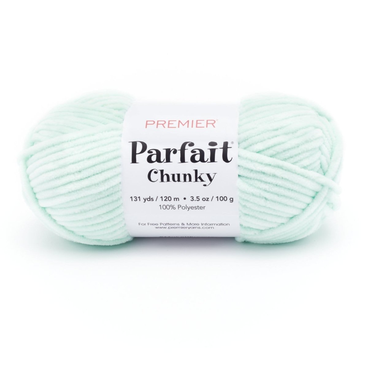 Premier Yarns Parfait Chunky - 100% Polyester - 6 Super Bulky, 131 Yards - 1150 - 06 Mint - The Merri Artist - merriartist.com