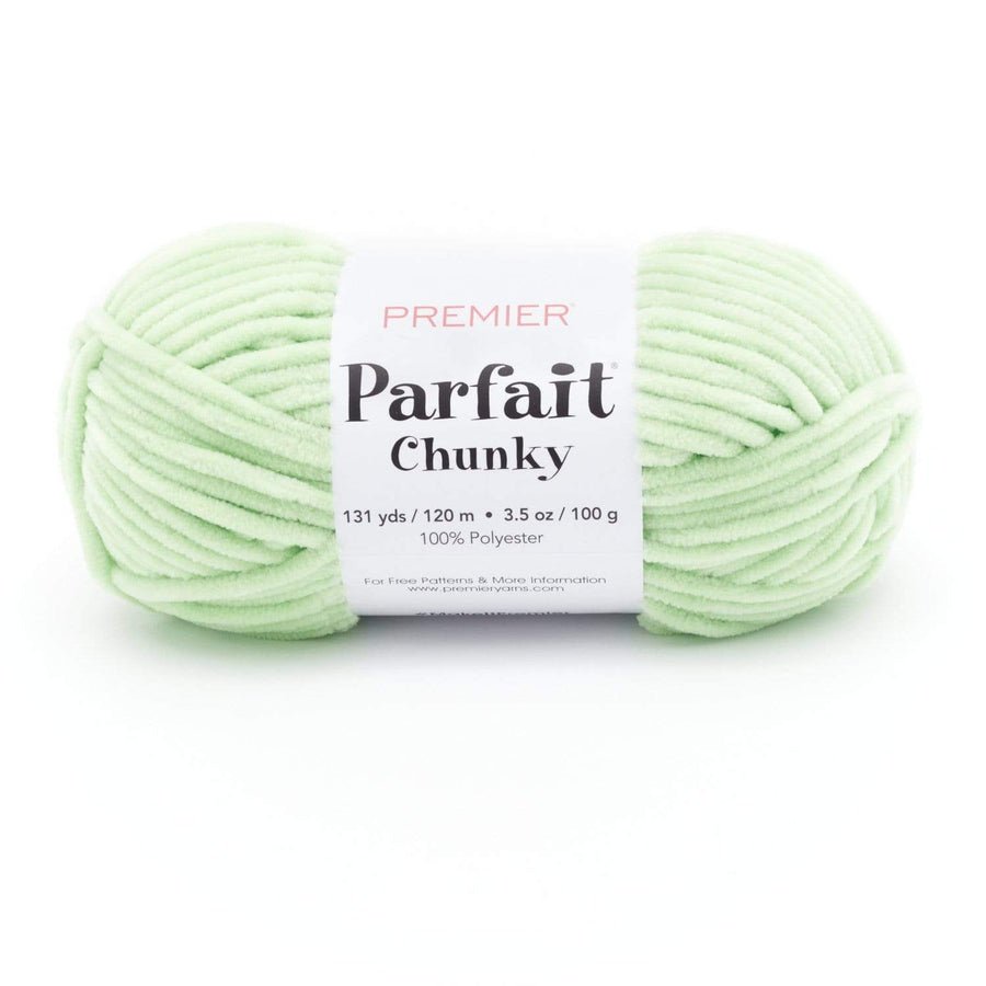 Premier Yarns Parfait Chunky - 100% Polyester - 6 Super Bulky, 131 Yards - 1150 - 49 Key Lime - The Merri Artist - merriartist.com
