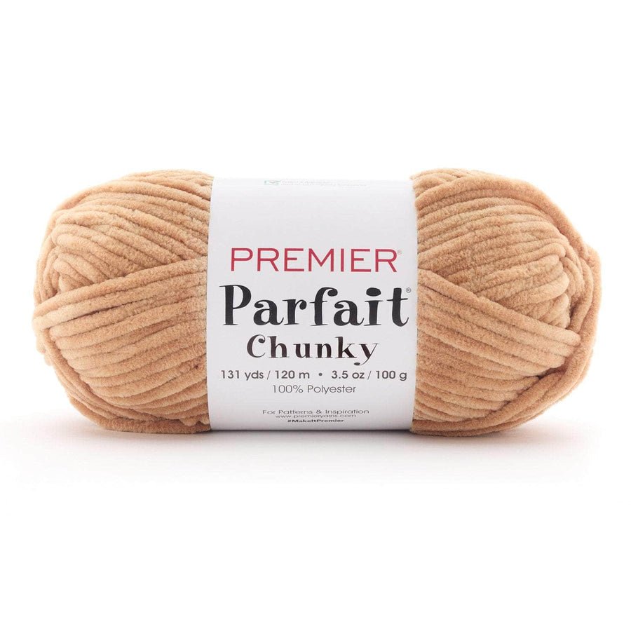 Premier Yarns Parfait Chunky - 100% Polyester - 6 Super Bulky, 131 Yards - 1150 - 81 Almond Butter - The Merri Artist - merriartist.com
