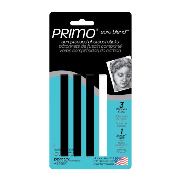 Primo Euro Blend Compressed Charcoal Sticks - The Merri Artist - merriartist.com