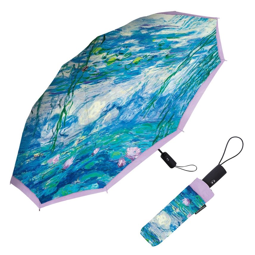 RainCaper Folding Travel Umbrella - Monet Nympheas - The Merri Artist - merriartist.com