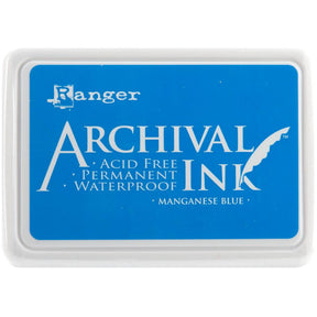 Ranger Archival 2.75"x4" Ink Pad - Manganese Blue - The Merri Artist - merriartist.com