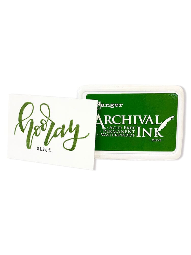 Ranger Archival 2.75"x4" Ink Pad - Olive - The Merri Artist - merriartist.com