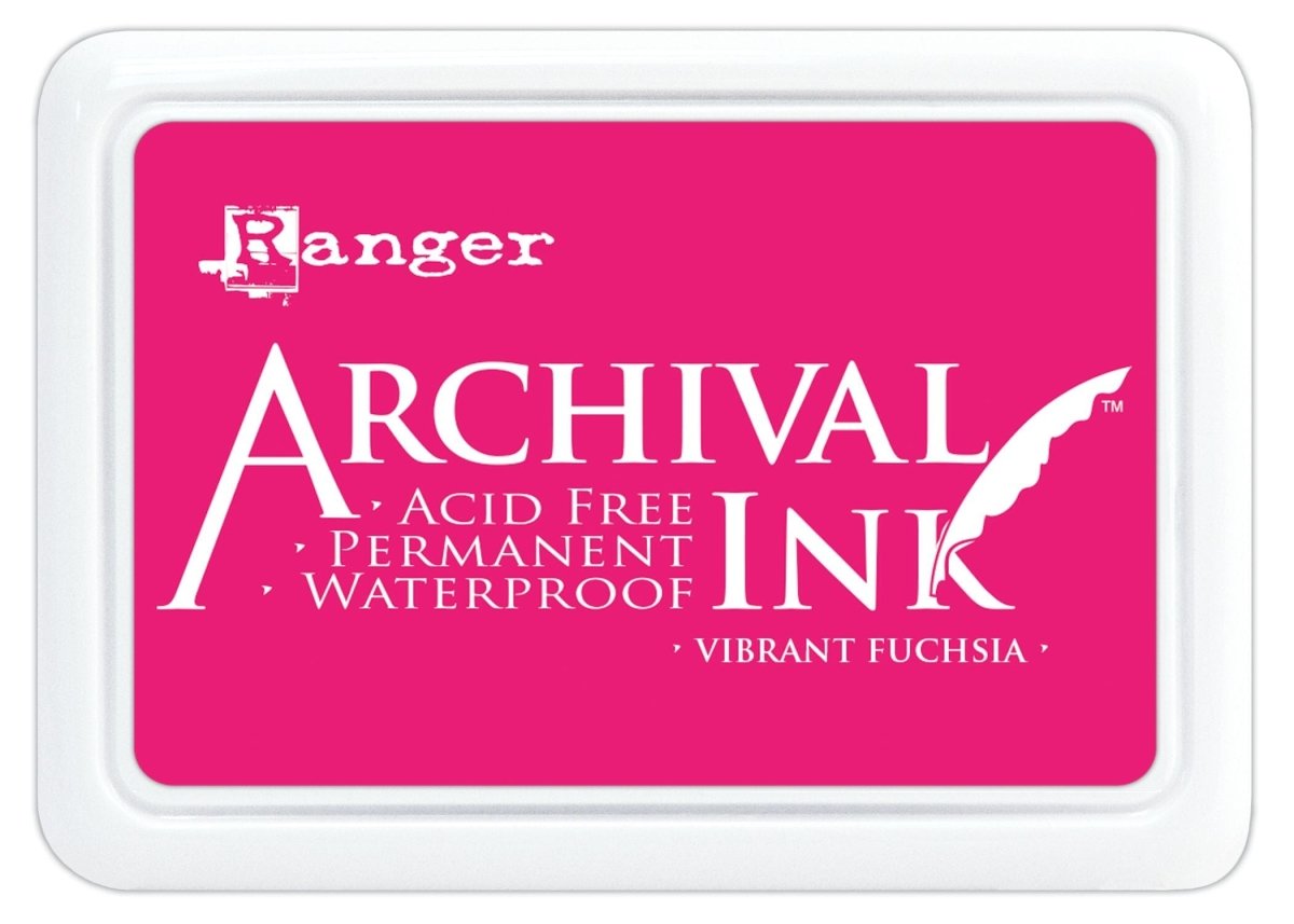 Ranger Archival 2.75"x4" Ink Pad - Vibrant Fuchsia - The Merri Artist - merriartist.com