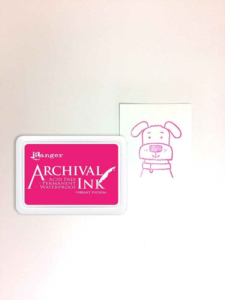 Ranger Archival 2.75"x4" Ink Pad - Vibrant Fuchsia - The Merri Artist - merriartist.com