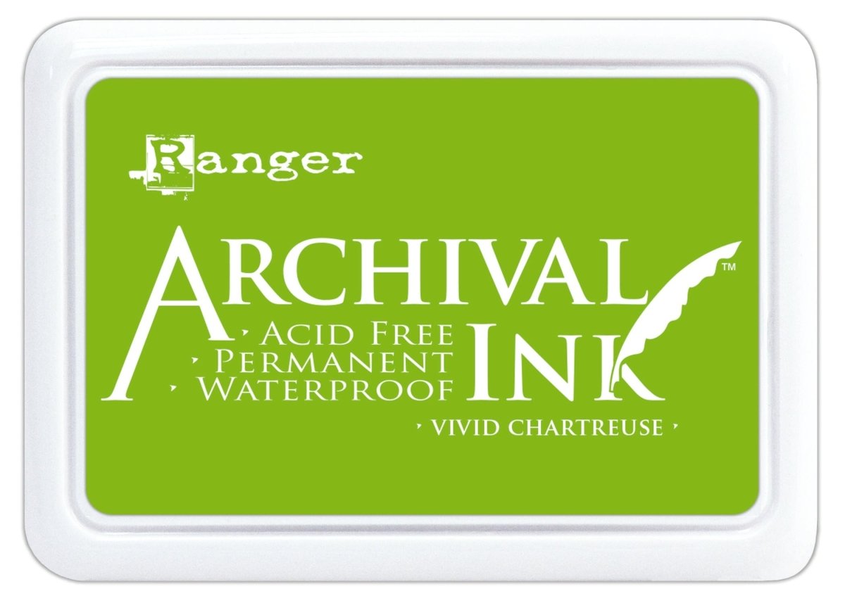 Ranger Archival 2.75"x4" Ink Pad - Vivid Chartreuse - The Merri Artist - merriartist.com