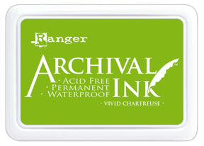 Ranger Archival 2.75"x4" Ink Pad - Vivid Chartreuse - The Merri Artist - merriartist.com