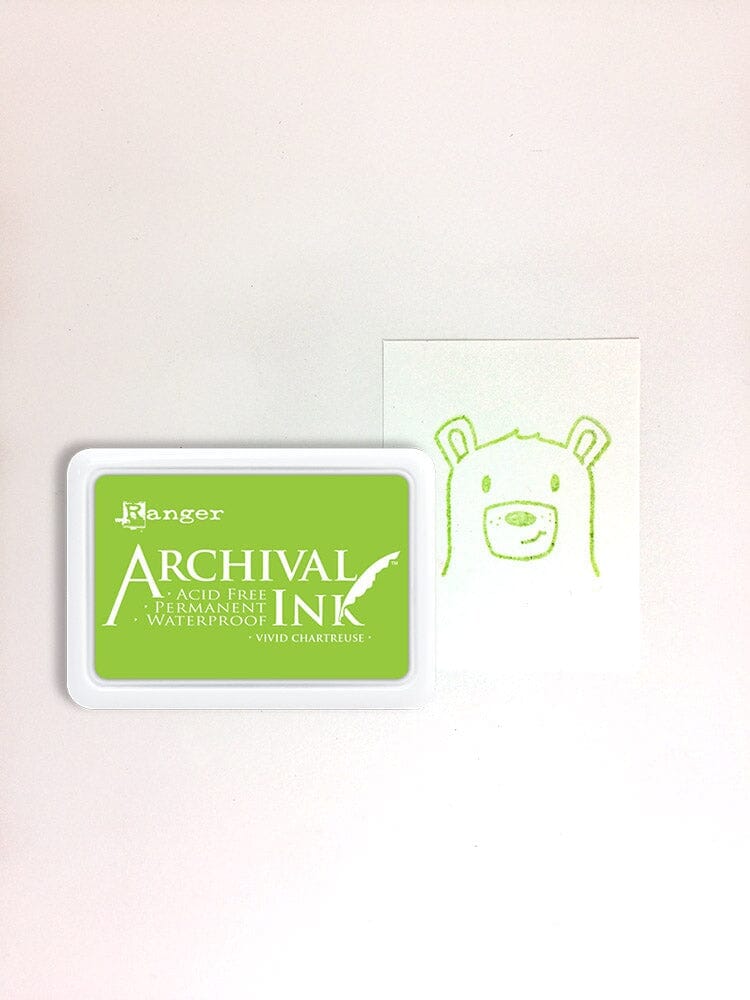 Ranger Archival 2.75"x4" Ink Pad - Vivid Chartreuse - The Merri Artist - merriartist.com