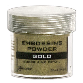 Ranger Embossing Powder 0.5 oz (14 gram) Super Fine Detail Gold - The Merri Artist - merriartist.com