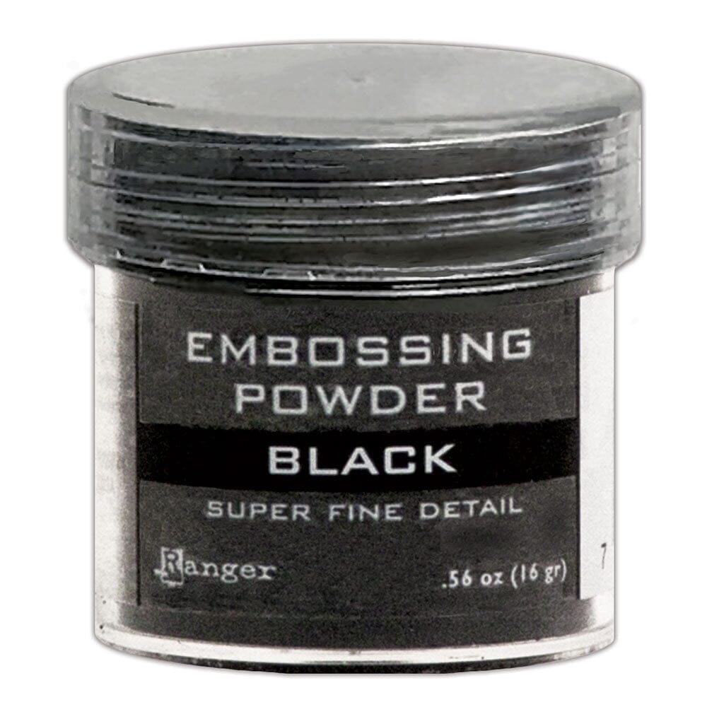 Ranger Embossing Powder 0.56 oz (16 gram) Super Fine Detail Black - The Merri Artist - merriartist.com