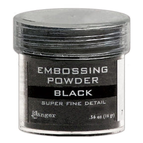 Ranger Embossing Powder 0.56 oz (16 gram) Super Fine Detail Black - The Merri Artist - merriartist.com