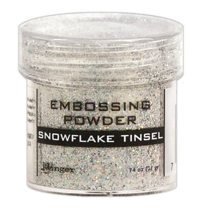 Ranger Embossing Powder 0.74 oz (21 gram) Snowflake Tinsel - The Merri Artist - merriartist.com