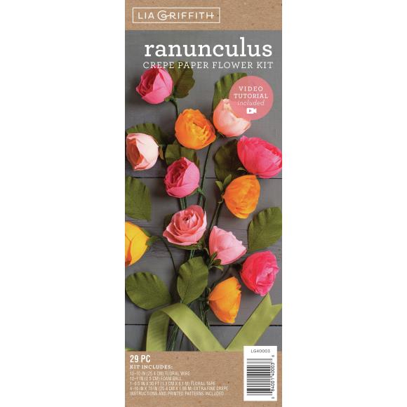 Ranunculus - Lia Griffith Flower Crepe Kit - The Merri Artist - merriartist.com