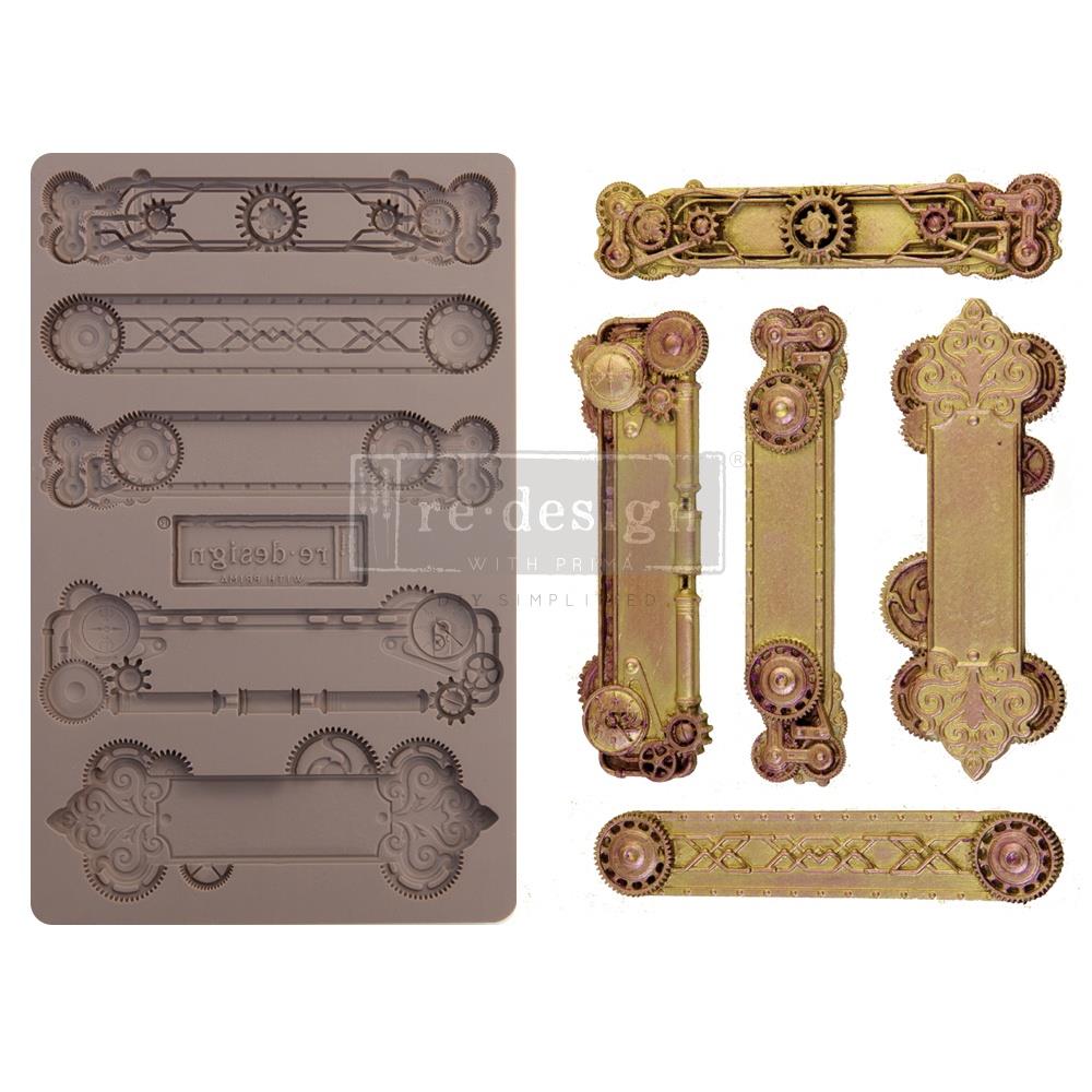 Re-Design Silicone Mold 5 inch X 8 inch X .32 inch - Steampunk Plates - The Merri Artist - merriartist.com