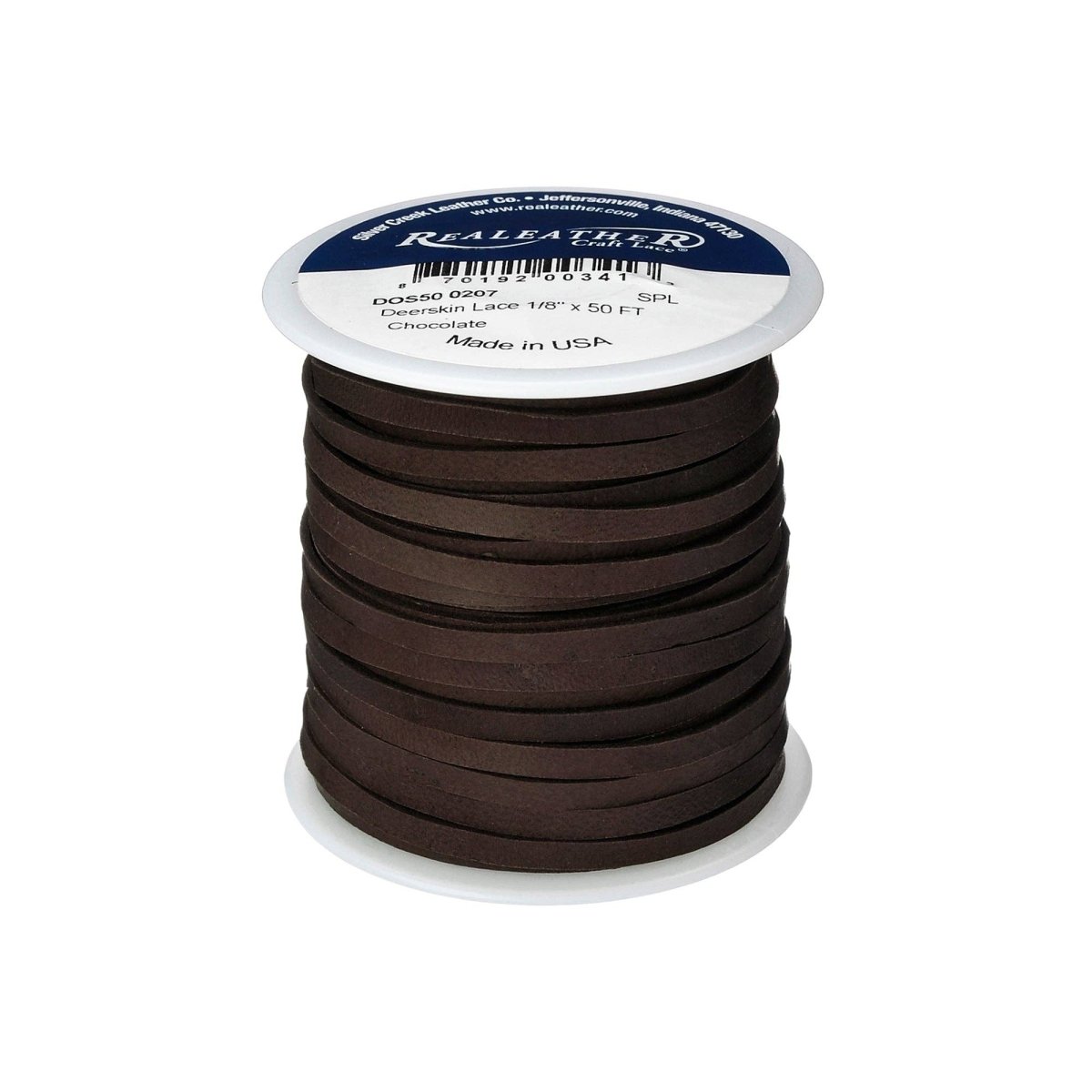 Realeather - 1/8" Deerskin Lace, 50 ft - Chocolate - The Merri Artist - merriartist.com