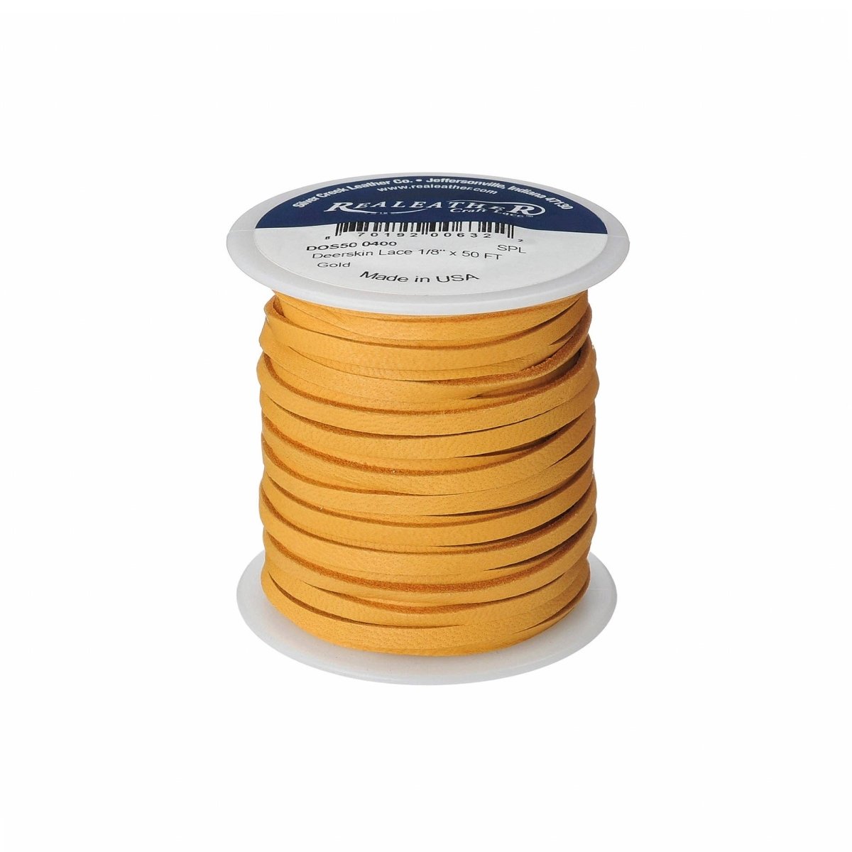 Realeather - 1/8" Deerskin Lace, 50 ft - Gold - The Merri Artist - merriartist.com