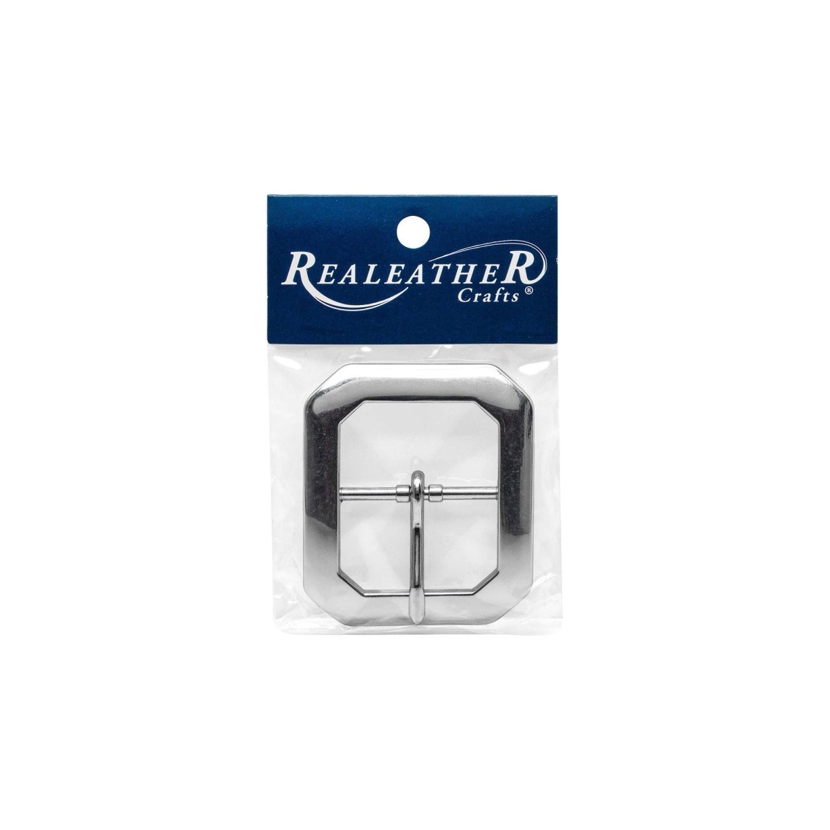 Realeather - Belt Buckle, Clipped Corner - Nickle - The Merri Artist - merriartist.com