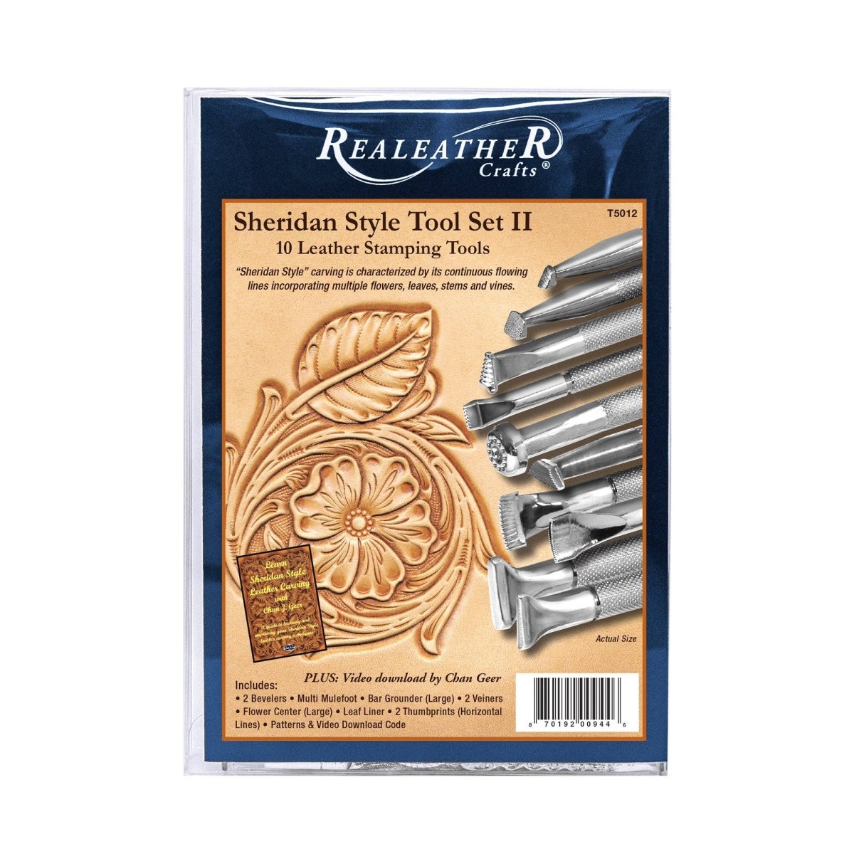 Realeather - Sheridan Style Stamping Tool Set II - Set of 10 - The Merri Artist - merriartist.com