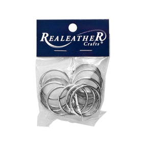 Realeather - Split Key Rings, 1.25", 10pk - Nickel - The Merri Artist - merriartist.com