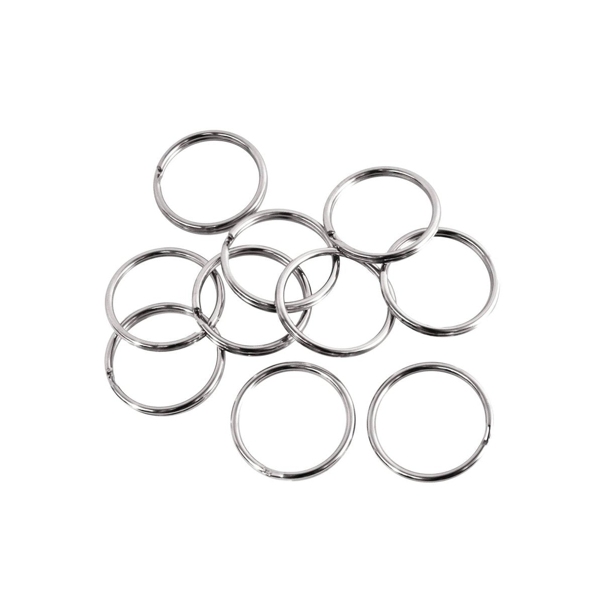 Realeather - Split Key Rings, 1.25", 10pk - Nickel - The Merri Artist - merriartist.com