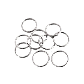 Realeather - Split Key Rings, 1.25", 10pk - Nickel - The Merri Artist - merriartist.com