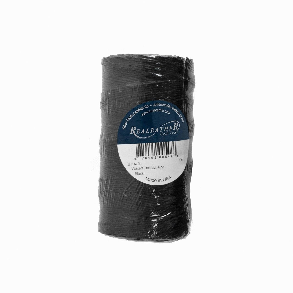 Realeather - Waxed Thread, 4 oz - Black - The Merri Artist - merriartist.com