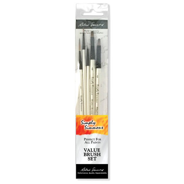 Robert Simmons Simply Simmons Brush Set, Devilish Detail, 5 - Brushes - The Merri Artist - merriartist.com