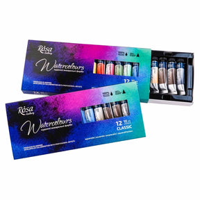 ROSA Gallery Artists' Watercolor Set Classic - 12x10 ml Tubes | Premium Watercolours in Cardboard Box - The Merri Artist - merriartist.com