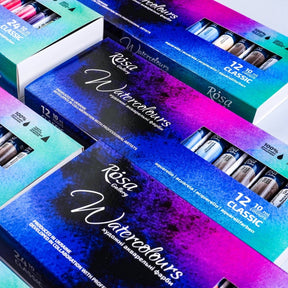 ROSA Gallery Artists' Watercolor Set Classic - 12x10 ml Tubes | Premium Watercolours in Cardboard Box - The Merri Artist - merriartist.com