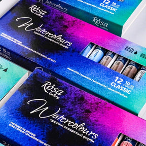 ROSA Gallery Artists' Watercolor Set Classic - 12x10 ml Tubes | Premium Watercolours in Cardboard Box - The Merri Artist - merriartist.com