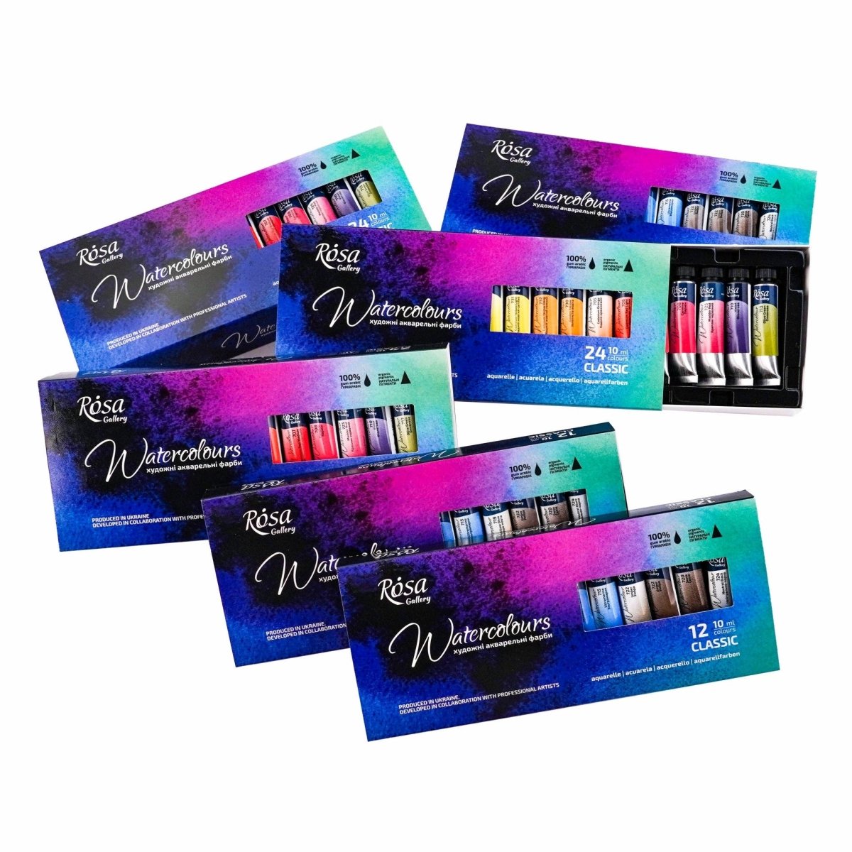 ROSA Gallery Artists' Watercolor Set Classic - 24x10 ml Tubes | Premium Watercolours in Cardboard Box (Copy) - The Merri Artist - merriartist.com