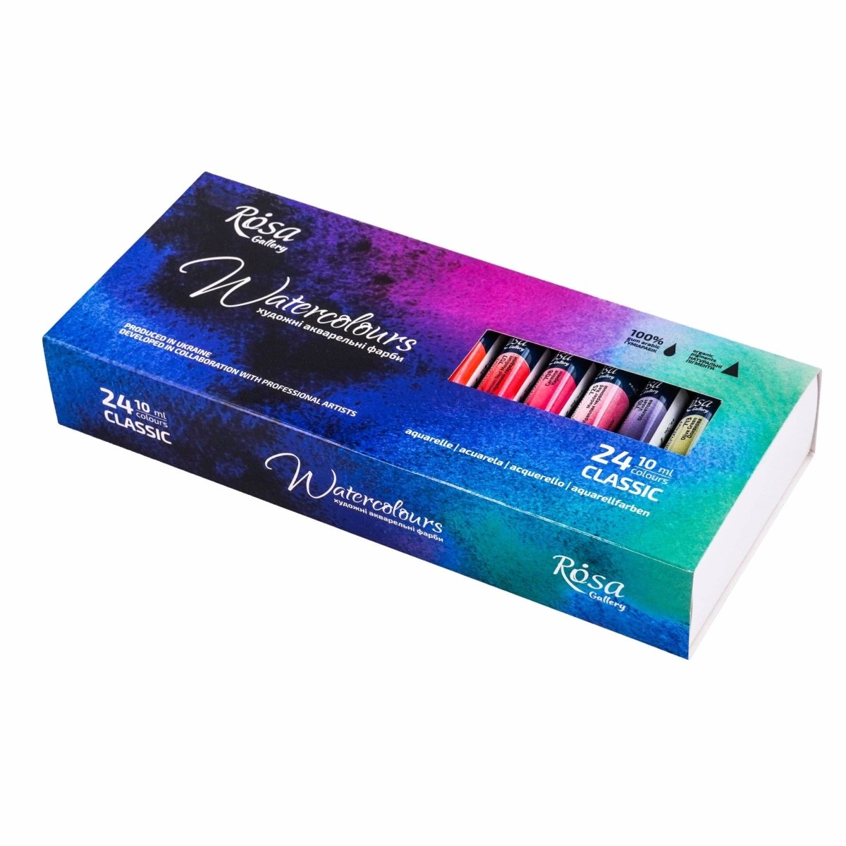 ROSA Gallery Artists' Watercolor Set Classic - 24x10 ml Tubes | Premium Watercolours in Cardboard Box (Copy) - The Merri Artist - merriartist.com