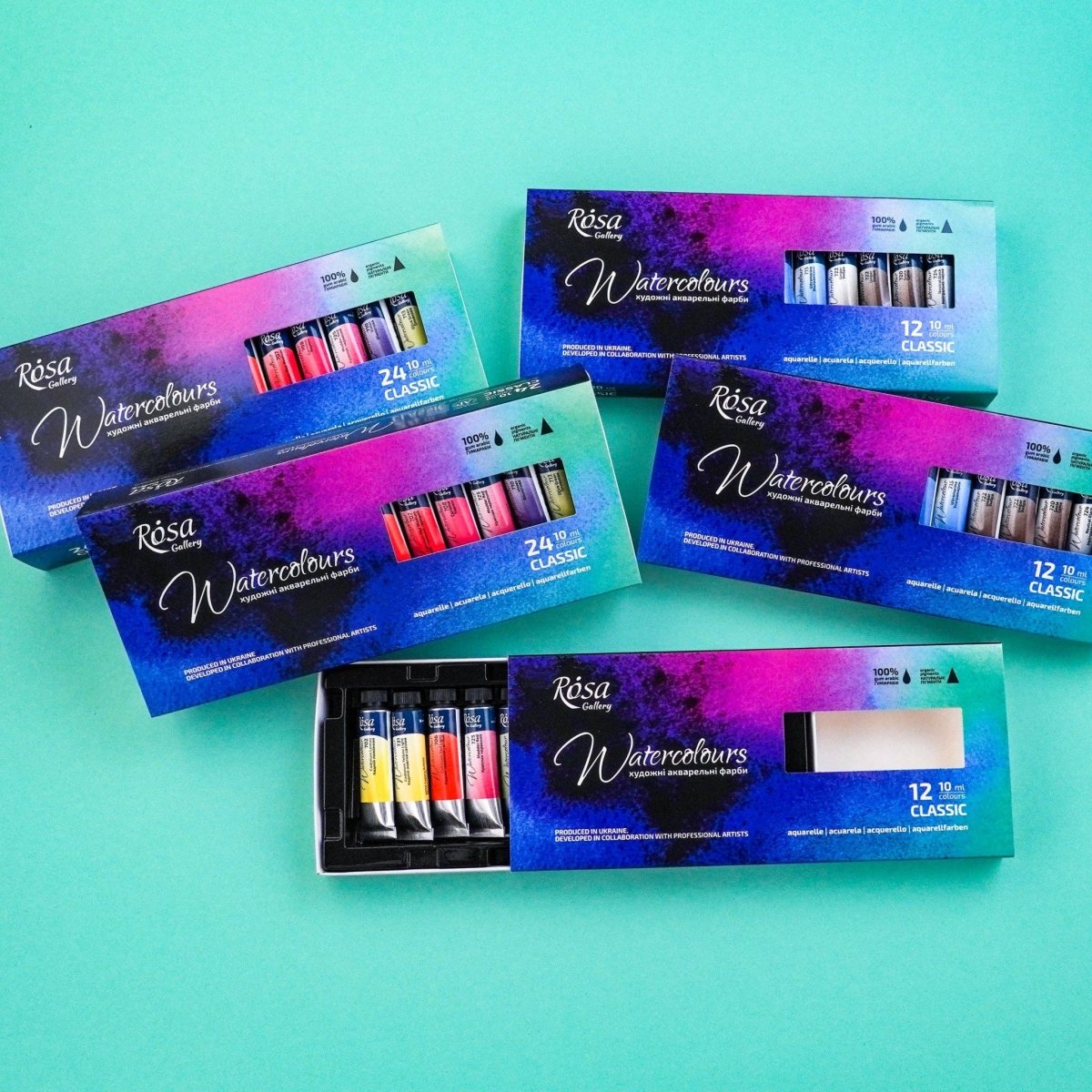ROSA Gallery Artists' Watercolor Set Classic - 24x10 ml Tubes | Premium Watercolours in Cardboard Box (Copy) - The Merri Artist - merriartist.com