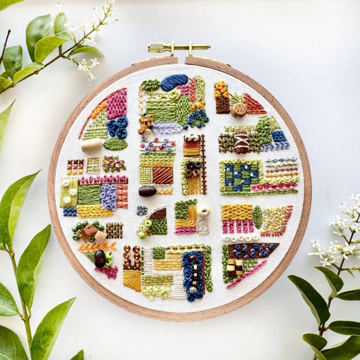 Rosanna Diggs Embroidery - August in the Garden - Advanced Embroidery Kit - The Merri Artist - merriartist.com
