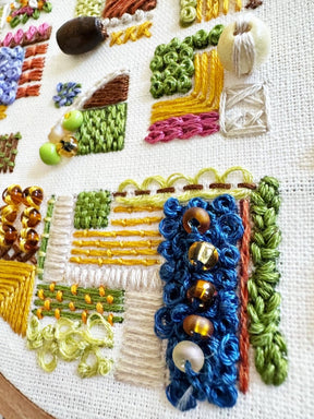 Rosanna Diggs Embroidery - August in the Garden - Advanced Embroidery Kit - The Merri Artist - merriartist.com