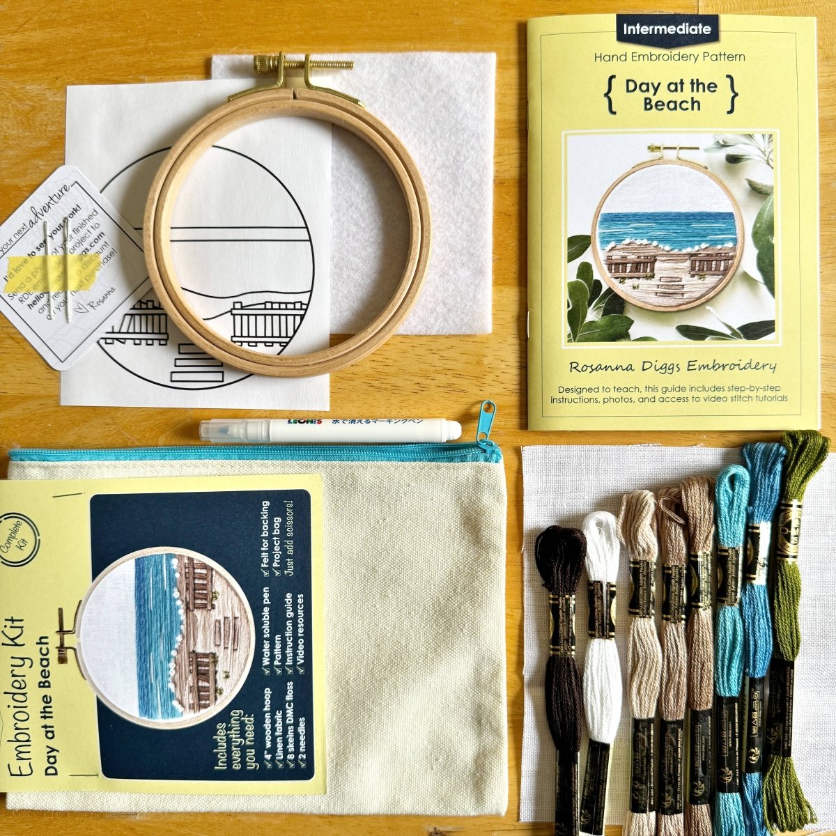 Rosanna Diggs Embroidery - Day at the Beach Modern Embroidery Kit - The Merri Artist - merriartist.com