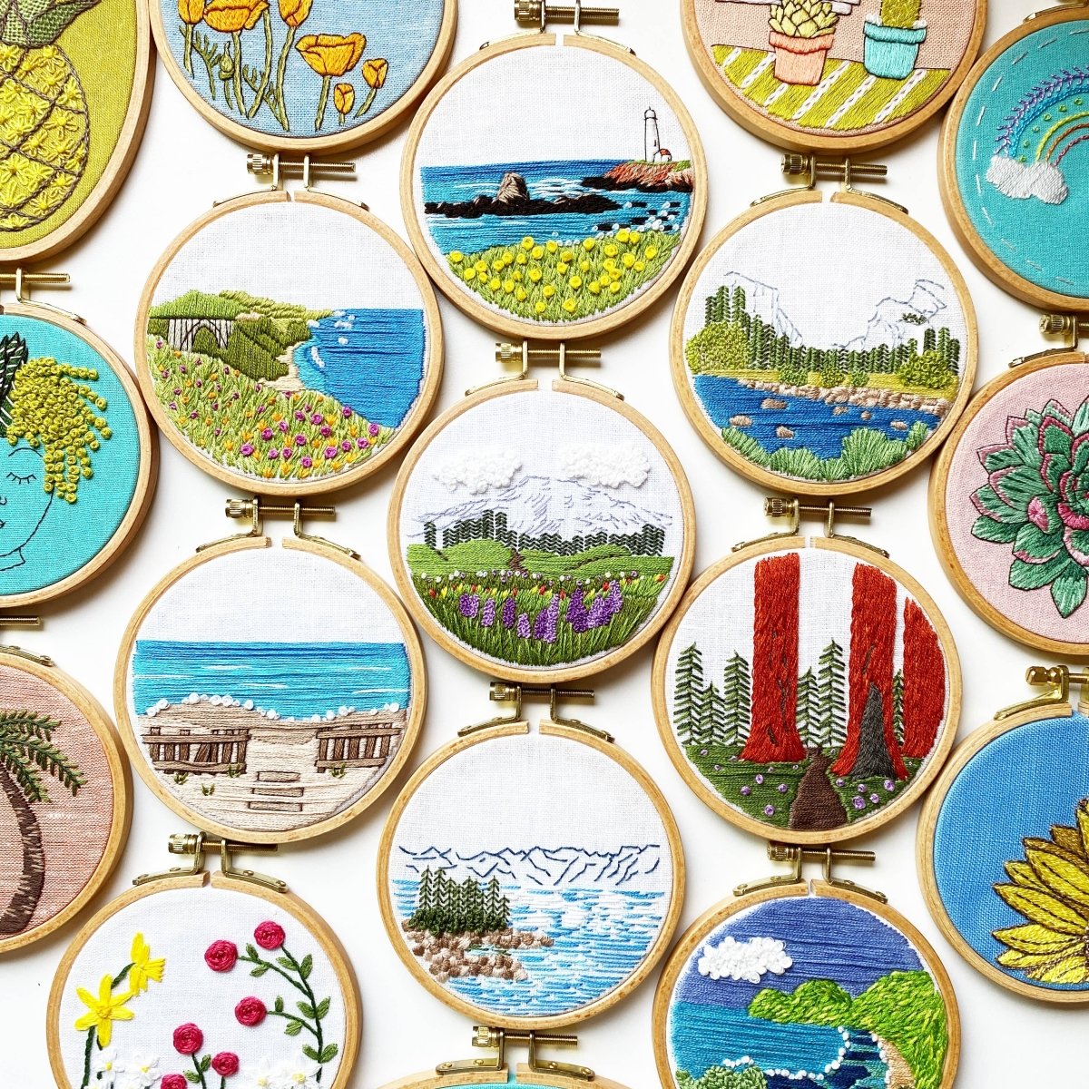 Rosanna Diggs Embroidery - Day at the Beach Modern Embroidery Kit - The Merri Artist - merriartist.com