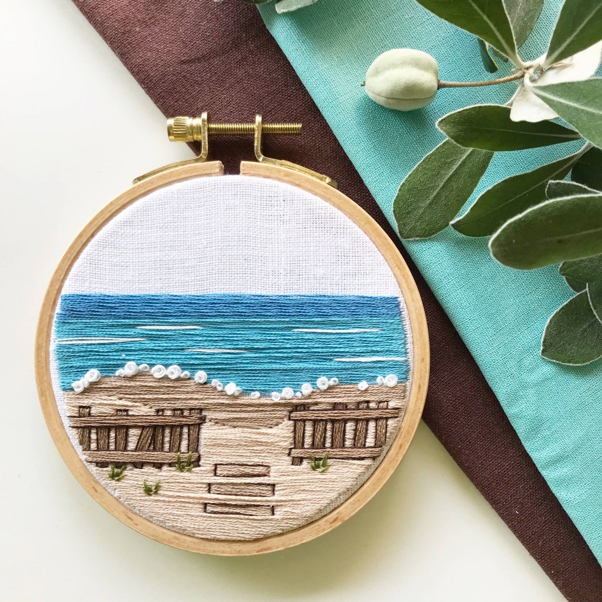 Rosanna Diggs Embroidery - Day at the Beach Modern Embroidery Kit - The Merri Artist - merriartist.com